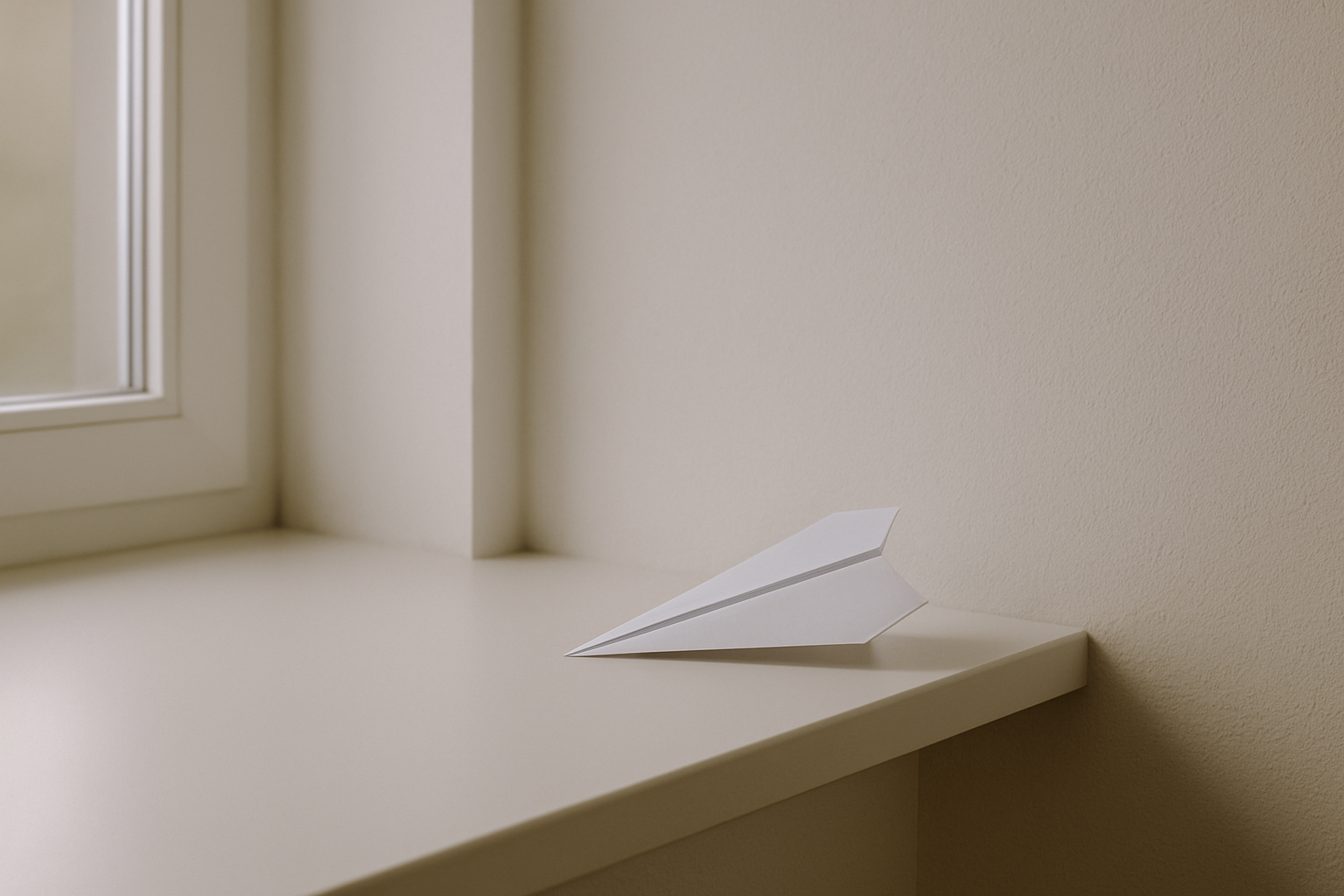 Papierflieger im sanften Licht